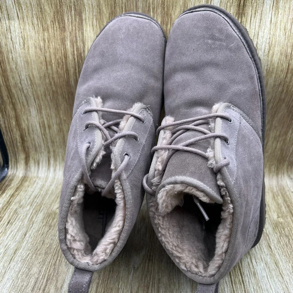 UGG Neumel Chukka Boots Men's Size 14 Grey Suede Sheepskin Lined Shoes 3236‎